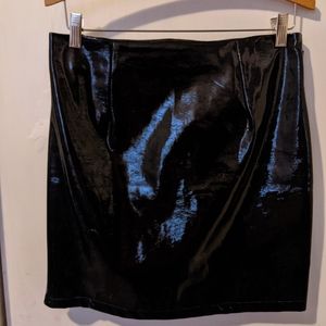 Faux Patent Leather Skirt